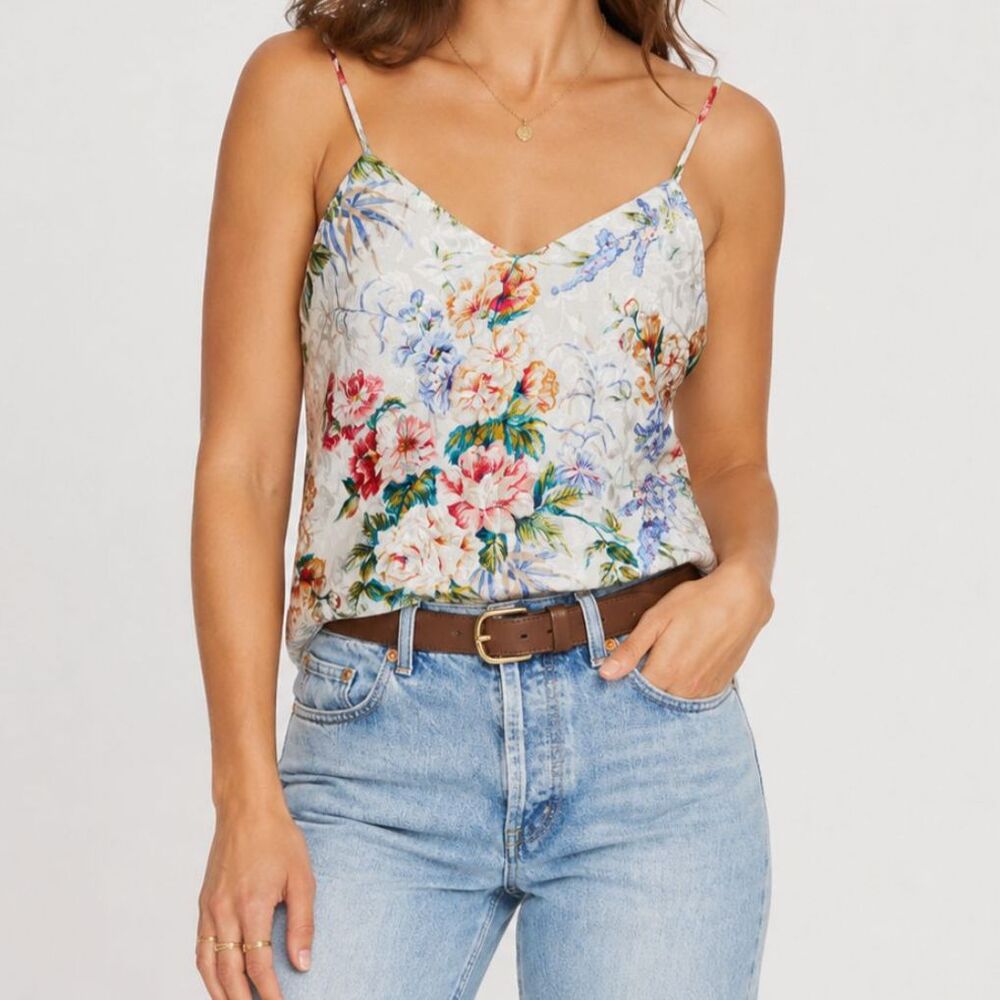 Vintage Floral Camisole Top Size Medium Romantic Cottagecore